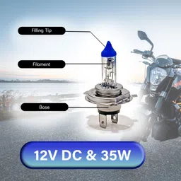 auto pearl Halogen H4 Front Headlight Bulb Ultra Bright for CB Shine SP Headlight Motorbike Halogen for Honda (12 V, 35 W) image 4