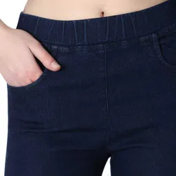 3butterflies Women Skinny High Rise Dark Blue Jeans image 4