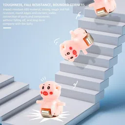 venimall Pig Plastic Climb Stair Electric Music Railway Slide Multi-Track Toy Set image 4