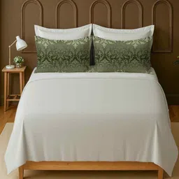mayfair homes london White 100% Cotton Super King Bedsheet with 2 Pillow Covers image 3