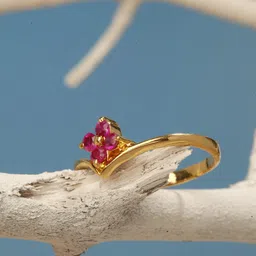 drk jewels RUBY RING Silver Ruby Gold Plated Ring image 1