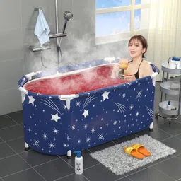 valajogi VJ - 2177 Foldable Portable Bathtub for Adults & Kids | Deep Soaking Home Bath Tub Free-standing Bathtub image 2