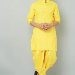 tsarina Men Cotton Blend Kurta Dhoti Pant Set-picture-14