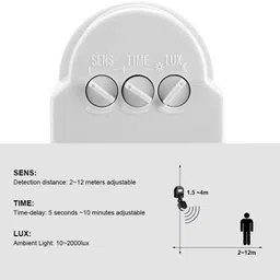 GIANT IMPEX GIANT IMPEX PIR Energy Saving Light with 180 Degree Wall-Mount Smart Switch image 5