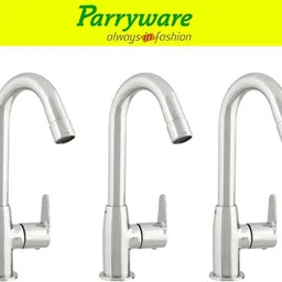 parryware Uno Pillar Tap Swan neck for Wash Basin – Brass Body, set of 3 pic 201 Swan NeckPillar Tap for Wash Basin , Chrome Finish, Single Lever Faucet Pillar Tap Faucet-picture-11