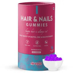 Nirvasa Hair & Nail Gummies with Biotin | Helps Keep Hair, Nail, Skin Healthy & Nourished | Ideal Supplement for Men & Women - 60 Gummies Set of 1-image-31