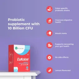 Velbiom Eukolon for Boosting Colon Health | Improves Gut Health | Refreshes Digestive System | Detoxifies Gut | 10 billion CFUs Probiotic Supplement for men and women | 10 mouth melt sachets | Lemon Flavour image 5