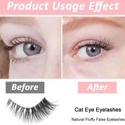 maycreate Half Lashes Fluffy Wispy Cat Eye Lashes 3/4 Lashes Natural Look Eyelashes image 5
