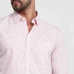 parx Men Slim Fit Printed Cut Away Collar Casual Shirt image 5