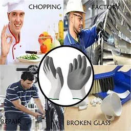 techtion Nitrilon Multipro White-Grey Half-Dip Coating Safety Gloves Pack of 7 Pairs S Nitrile Safety Gloves image 5