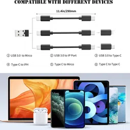 smooth life 3-in-1 Cable 0.3 m Fast Charging Cable for Mobile Phones With Multipurpose Cable & Premium Material-picture-15