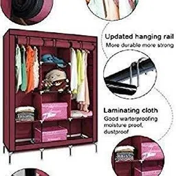 vipash COLLAPSIBLE WARDROBE /CABINET/ALMIRAH CLOTH ORGANISATION WITH 8 SHELVES Carbon Steel Collapsible Wardrobe image 4