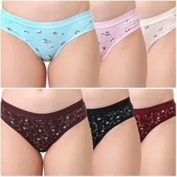 softrays Pack of 6 Women Hipster Multicolor Panty-picture-48