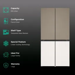 LG 614 Litres 3 Star Frost Free French Door Smart Wifi Enabled Refrigerator with Multi Air Flow (GR-B24FQGJB, Brown & Beige) image 2