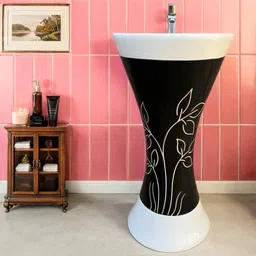 cara mark Wash Basin – Stain & Scratch‑Resistant| pedestal wash basin|ceramic wash basin with pedestal|damru washbasin|basin| Pedestal Basin image 4