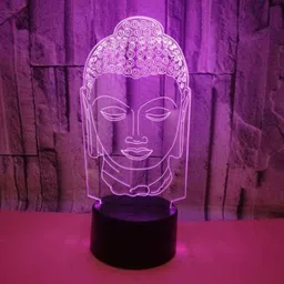 royalkart 3D Illusion Bedside Lamp, Budhha Head LED Night Light, 7 Colors Changing, Smart Touch Button USB Powered, Amazing Creative Art Design for Home Decor Night Lamp-picture-36