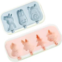 tlismi Combo Pack of Cute Cartoon Theme Silicone Ice Cream Molds Popsicle Mould Blue Silicone Ice Cube Tray-picture-32