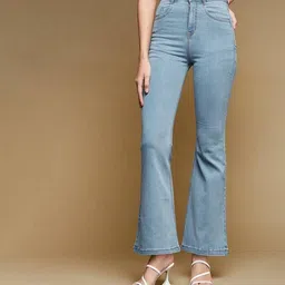 jac fashion Women Boot-Leg High Rise Light Blue Jeans-picture-27