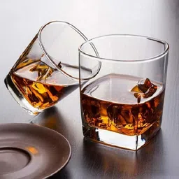 otak (Pack of 4) 101__ aq j 4PCS square whisky glass Glass Set Water/Juice Glass image 3
