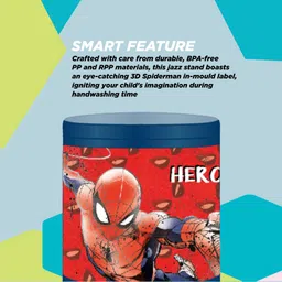 disney Marvel Spiderman Jazz Stand 400ml for Boys/Kids | BPA Free Geometry Box image 4