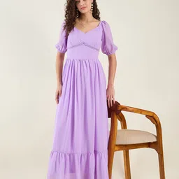 aayu Women Fit and Flare Multicolor Maxi/Full Length Dress image 5