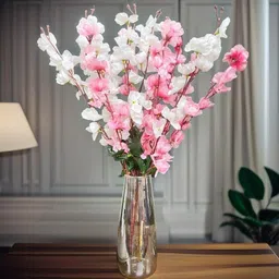 Akaar Pink & White Bunch Multicolor Cherry Blossom Artificial Flower image 5