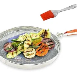 homeykartz pulka grill for gas stove, phulka grill, jali for kitchen cooking, papad roaster, roti grill, brinjal roaster, roti jali steel mesh griller (SS GRILL MEDIUM) |Free Standing |Gas powered image 1