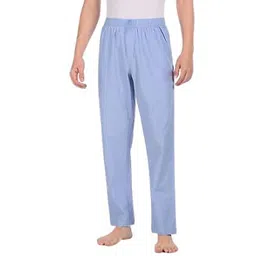 fashtastic Men's Cotton Round Elastic Pyjama (Colour: Sky Blue) image 1