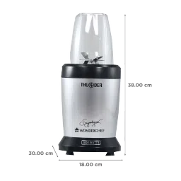WONDERCHEF Nutri-Blend Thunder 1000 Watt 2 Jars Mixer Grinder Blender (22000 RPM, Compact Design, Black/Silver) image 3