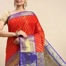 Royal Rajgharana Saree Woven Design Zari Silk Blend Kanjeevaram Saree-picture-16