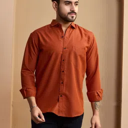 stoneberg Men Slim Fit Solid Spread Collar Formal Shirt image 5