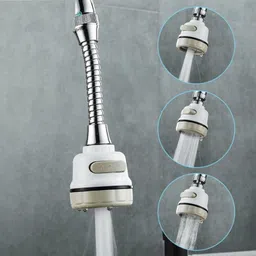 mobfest PF-08 360 Degree Rotating Water-Saving Sprinkler, Faucet Aerator, 3-Gear Adjustable Head Nozzle Splash-Proof Filter Extender Sprayer for Kitchen Bathroom, Water Saving Nozzle, Nozzle Cock Faucet image 4