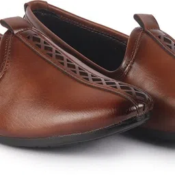 fausto Ethnic Slip On Stripe Juttis and Mojaris for Wedding|Traditional Kurtas Shoes Mojaris For Men-picture-31