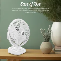 hm Mini White 225 3 Blade Table Fan image 5