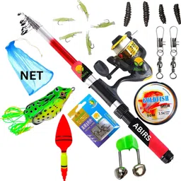 210 fishing rod reel combo with frog kh Brown, Red Fishing Rod-image-10