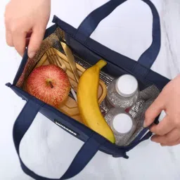 dhamexim enterprise Lunch Bag for Kids, Stylish Heat Insulated Tiffin Bags for Travel School 2 Containers Lunch Box image 2