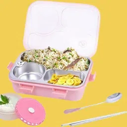 kello Stainless Steel Airtight Leak Proof Tiffin Box with Mini Container Inside K67 3 Containers Lunch Box-picture-32
