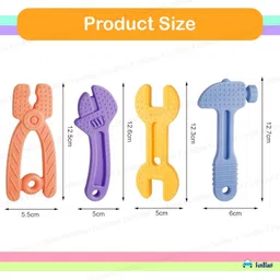 funblast Teether for Babies - Pack of 4 Silicone Teether for 3+ Month Baby & Toddlers, Te Teether image 3