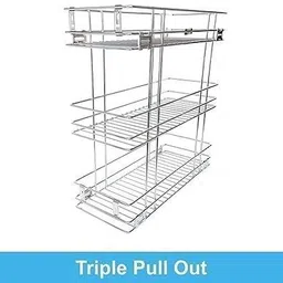 manan Utensil Kitchen Rack 3 Tier Kitchen Rack/storage Shelf/cutlery Storage Rack/dish Rack for Kitchen Steel-picture-11