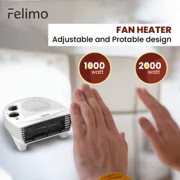 felimo Flash 1000 /2000 Watt With Led Power Indicator & Powerful Copper Motor Fan Room Heater image 3
