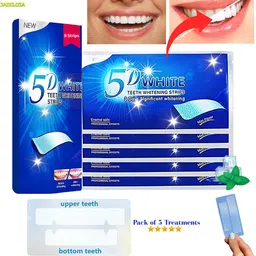 jaikloia Teeth Whitening Strips 5pcs Set Whitening Enamel Safe Bright Daily Kit Teeth Wipe-picture-12