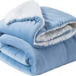 Solid Double Sherpa Blanket for Heavy Winter-image-21