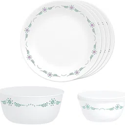 corelle Pack of 9 Glass English Garden 9-Piece Mini Dining Set Break & Chip Resistant & Microwave Safe Dinner Set-picture-26