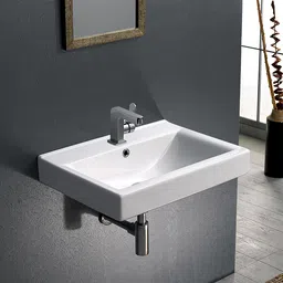 Premium Quality Bathroom Wash Basin White Colour Stylish Wall Mounted Wash Basin Wall Hung Basin-image-28