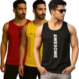 elite trendzz Pack of 3 Men’s Sports & Fitness Sando – Polyester Fabric Men Vest-picture-23