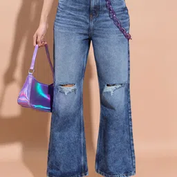 tokyo talkies Women Regular Mid Rise Dark Blue Jeans-picture-25