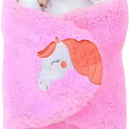 swissberry Embroidered Crib Hooded Baby Blanket for AC Room image 2