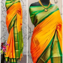 Temple Border Bollywood Cotton Silk Saree-image-98