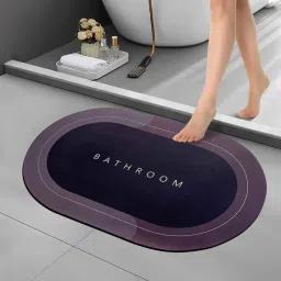 sunvibe Grey Slogan Rubber 16x24 Inches AntiSkid Bath Mat image 1