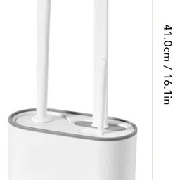 calldrishe 3 in 1 Toilet Brush Set Toilet Brush Cleaner Silicone Toilet Cleaning Brush with Holder image 3